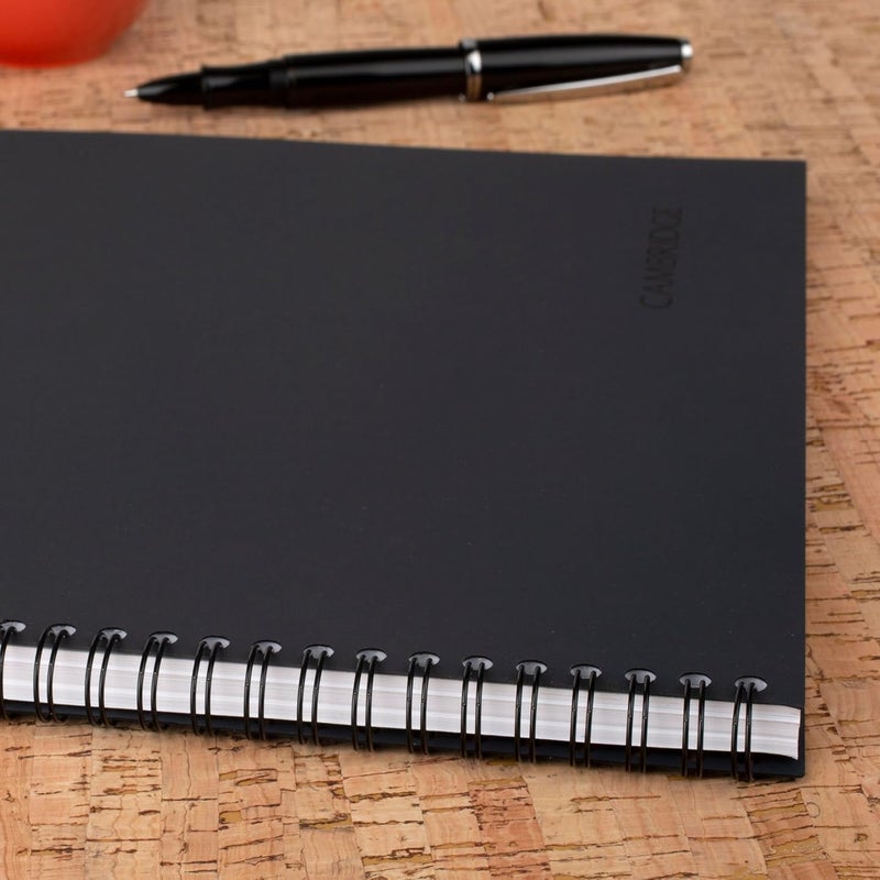 Cambridge Limited Business Notebook, Meeting Format, Legal Ruled Paper, 8-1/4" x 11", 80 Sheets, Flexible Soft Touch Cover, Wirebound, Gray (06132) - Image 4