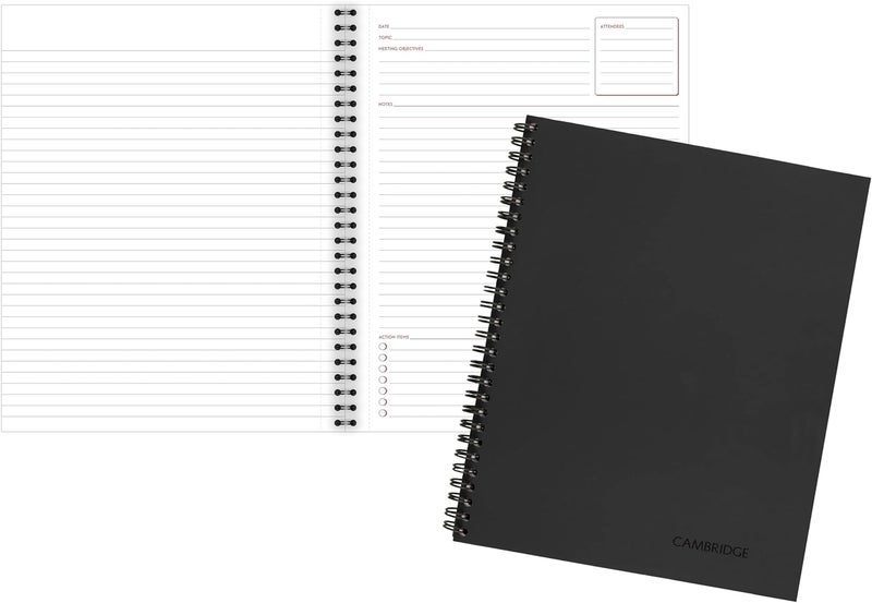 Cambridge Limited Business Notebook, Meeting Format, Legal Ruled Paper, 8-1/4" x 11", 80 Sheets, Flexible Soft Touch Cover, Wirebound, Gray (06132) - Image 5