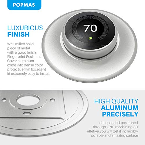 POPMAS Metal Nest Learning Thermostat Wall Plate Compatible with Nest Learning Thermostat 3rd 2nd 1st Generation Silver (Wall Plate Only &2020 Nest Thermostat Can't Be Used) - Image 3