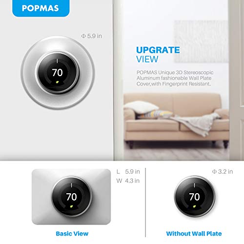 POPMAS Metal Nest Learning Thermostat Wall Plate Compatible with Nest Learning Thermostat 3rd 2nd 1st Generation Silver (Wall Plate Only &2020 Nest Thermostat Can't Be Used) - Image 5