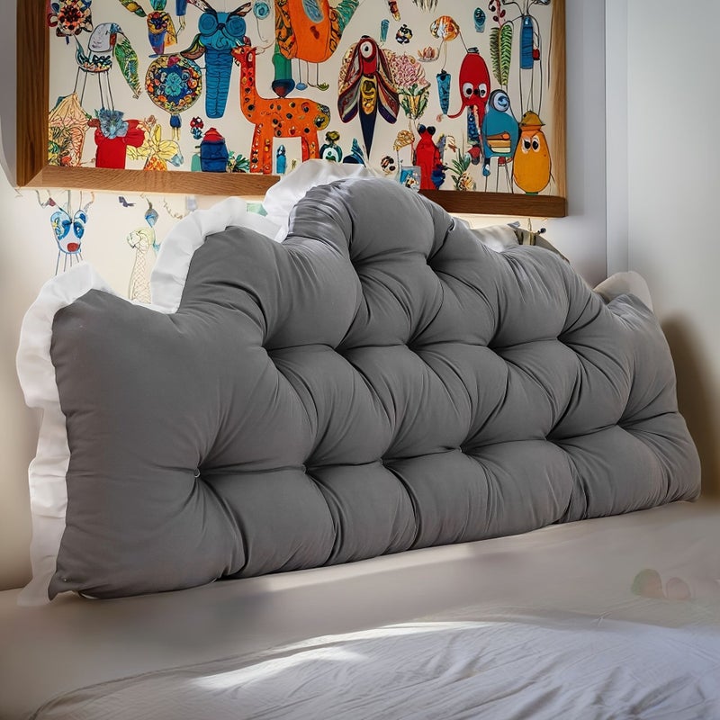 1pc Ins Cushion Soft Bedside Pillow Cute Anti Collision Backrest Pillow Comfortable Large Backrest Headboard Soft Cushion with Straps Blue 39 37inch 21 65inch Home Decor for Bedroom Suitable for Sofa Bed Tatami Queen King Twin - Image 1