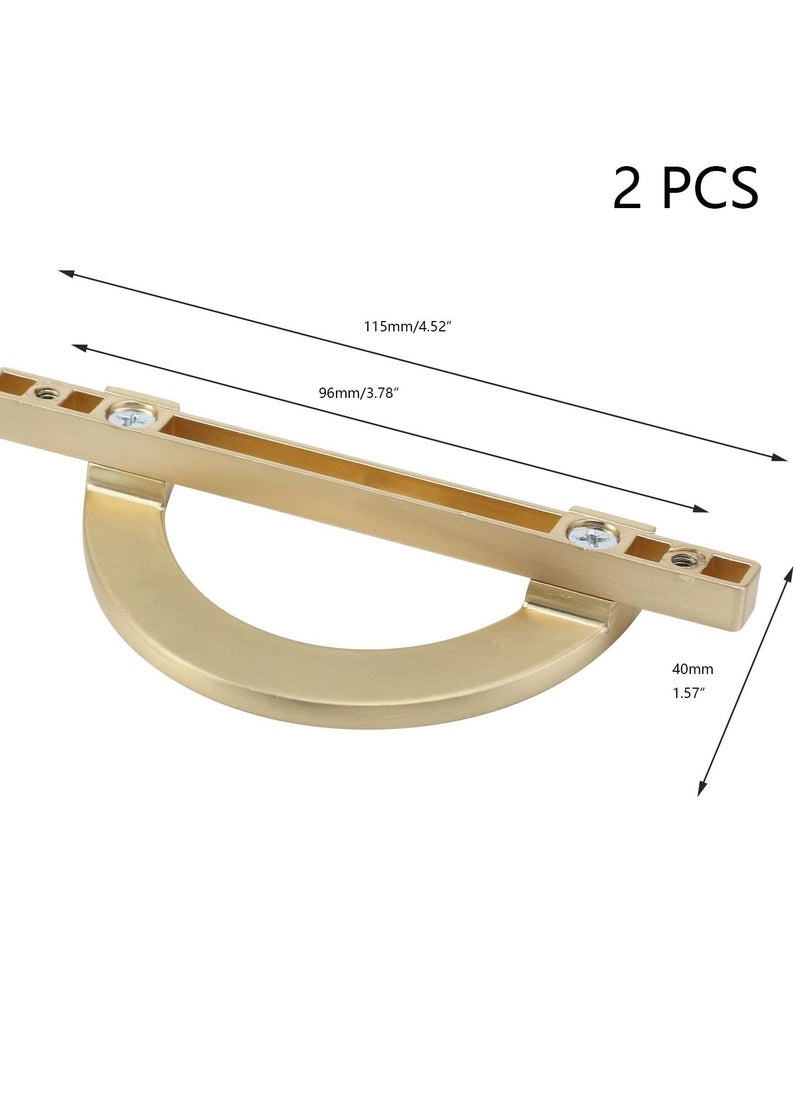 Excefore Brushed Gold Wardrobe Handles, Stylish Zinc Alloy Pulls - Includes Mounting Screws, L115mm/4.53" Length, Enhance Your Furniture with Stylish Furniture Handles(Set of 2)  - Image 3