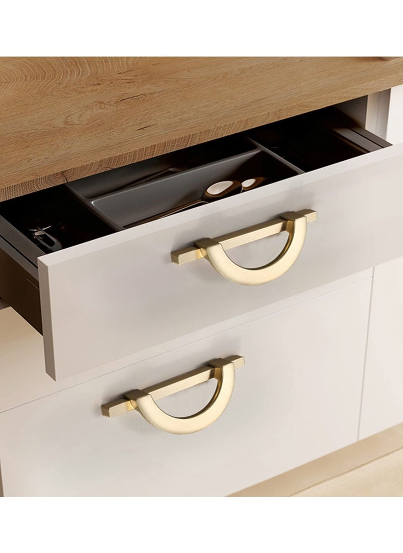Excefore Brushed Gold Wardrobe Handles, Stylish Zinc Alloy Pulls - Includes Mounting Screws, L115mm/4.53" Length, Enhance Your Furniture with Stylish Furniture Handles(Set of 2)  - Image 2