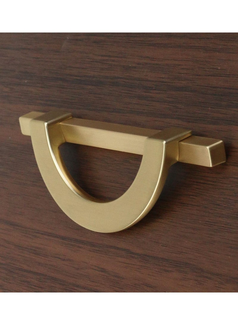 Brushed Gold Wardrobe Handles, Stylish Zinc Alloy Pulls - Includes Mounting Screws, L115mm/4.53" Length, Enhance Your Furniture with Stylish Furniture Handles(Set of 2)
