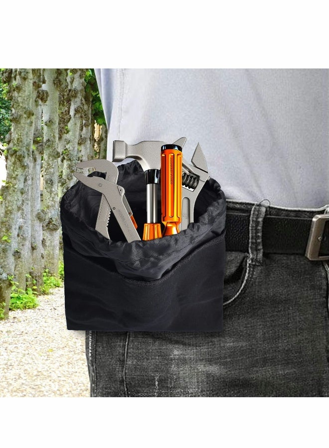 Canvas Bag, Black Collapsible Foraging Pouch, Garden Vegetable Storage Pouch Canvas Fruit Picking Bag, Mushroom Foraging Belt Bag for Outdoor Camping Hiking Hunting Travel Beachcombing  - Image 4