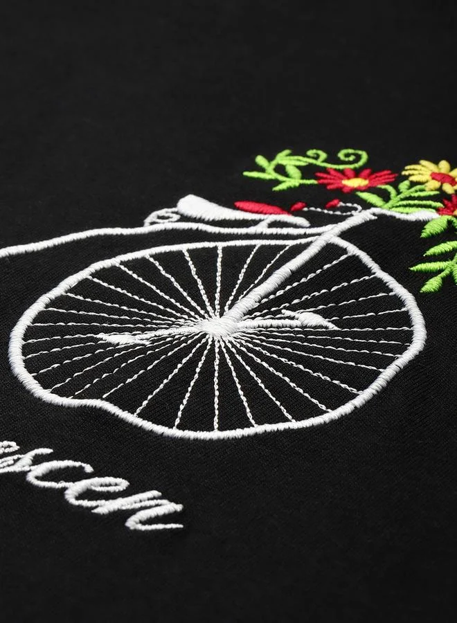 Dillinger Women Boxy Embroidery Crew Neck T-Shirt