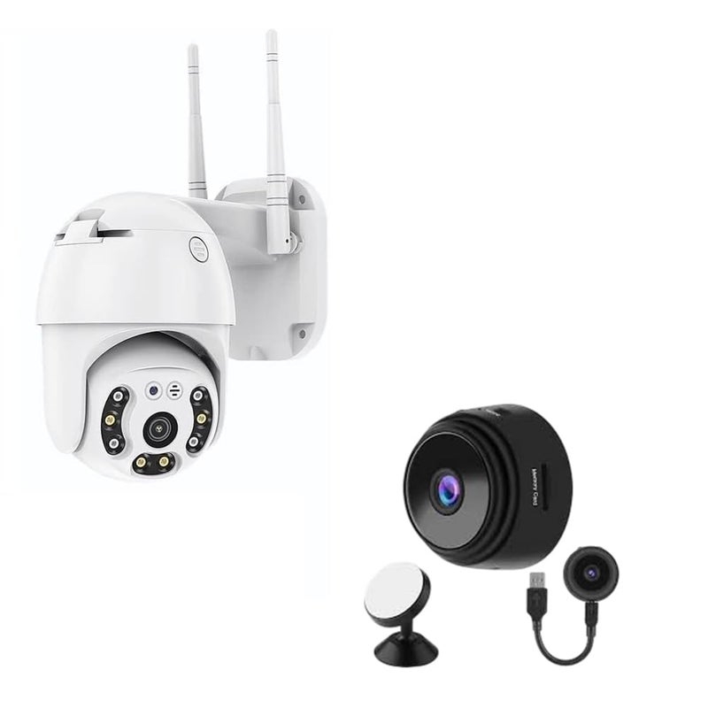 CAMERA DEKHO كاميرا ديخو 360 3 ميجابكسل للمنزل الذكي والمكتب كاميرا واي فاي لاسلكية كاميرا PTZ CCTV 1080p عالية الدقة رؤية ليلية ملونة تتبع تلقائي AI تسجيل بطاقة MicroSD تخزين سحابي مجاني كاميرا تجسس مغناطيسية - Image 1