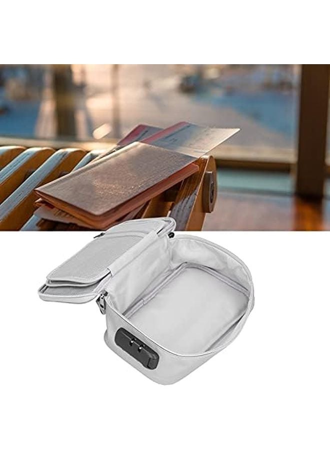 Fireproof And Waterproof Document Bag Multi Layer Secure Storage Pouch For Travel Office Silver - Image 5