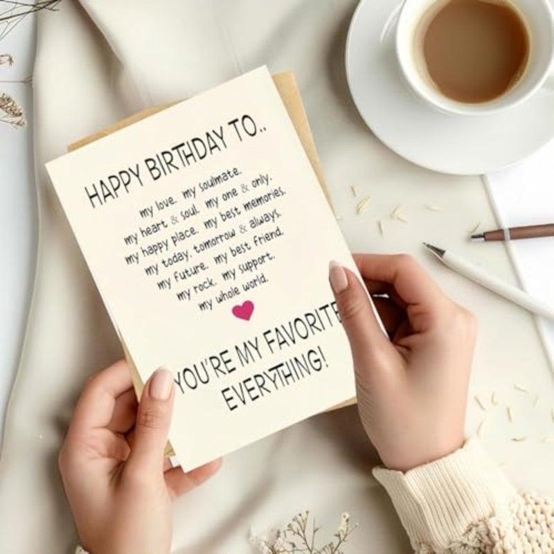 Funny Birthday Card for Men Women Boyfriend Wife Husband, Humorous Greeting Card with Envelope, Custom Message, Romantic Cute Wishes, Playful Joke Card, Foldable 4.7x7 inch, 1 Pack - Image 4