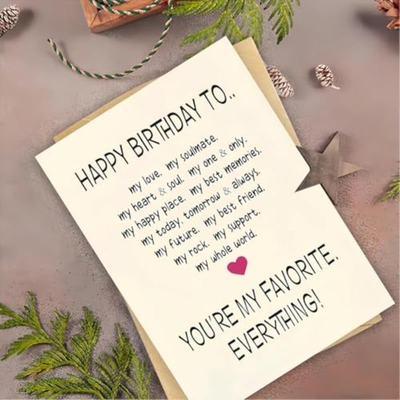Funny Birthday Card for Men Women Boyfriend Wife Husband, Humorous Greeting Card with Envelope, Custom Message, Romantic Cute Wishes, Playful Joke Card, Foldable 4.7x7 inch, 1 Pack - Image 3