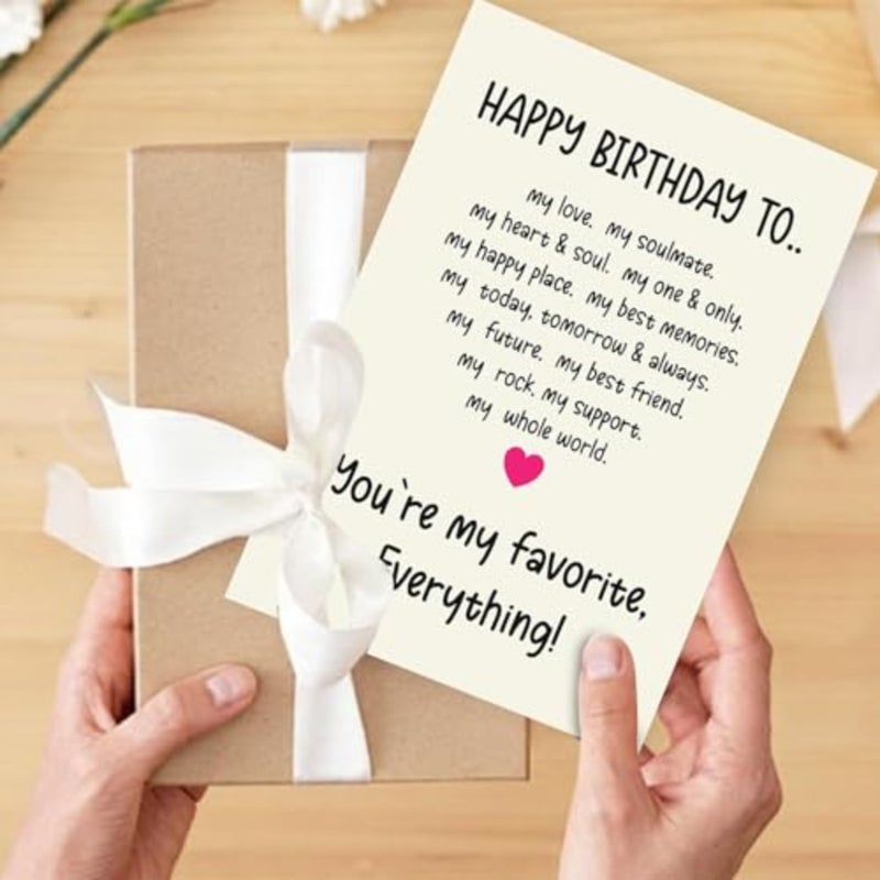 Funny Birthday Card for Men Women Boyfriend Wife Husband, Humorous Greeting Card with Envelope, Custom Message, Romantic Cute Wishes, Playful Joke Card, Foldable 4.7x7 inch, 1 Pack - Image 5
