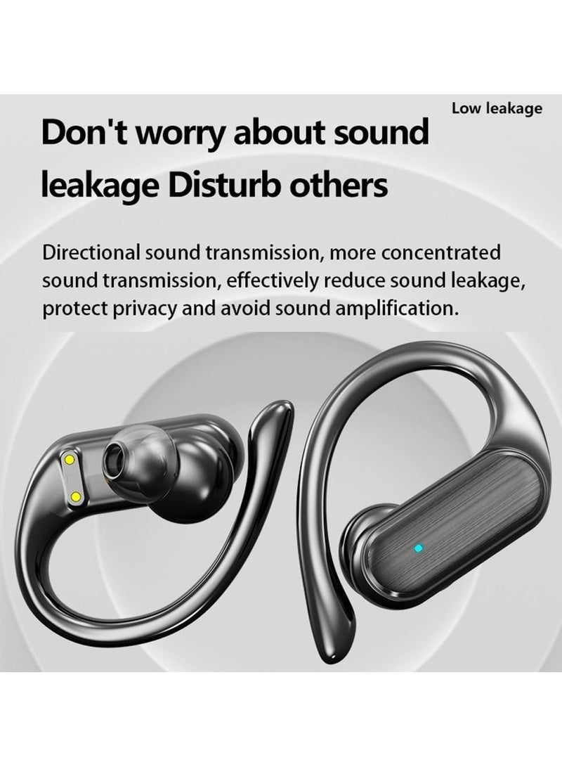 NH Wireless sports earphones | 7 hours of music playback | IPX7 waterproof | Earhook design | Battery indicator | Powerful bass | Suitable for TVs/phones/laptops | Black - Image 3