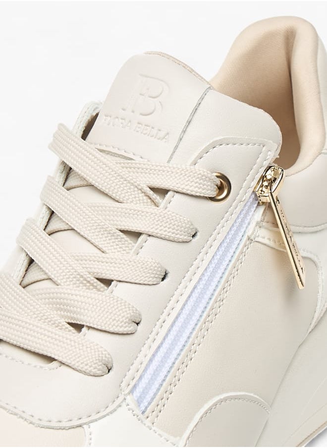 Flora Bella By Shoexpress - Womens Monogram Print Sneakers With Lace-Up Closure - Image 1