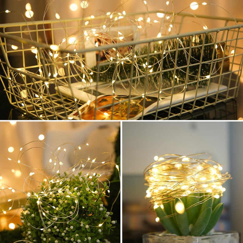 سلاسل أضواء شمسية LED داخل وخارج المنزل - سلاسل أضواء من سلك نحاسي ب7/12 مترًا - خيار لامب دافئ/ألوان أربعة - شريط ضوئي مرن - أضواء متلألئة للزينة المنزلية والاحتفالية - Image 4