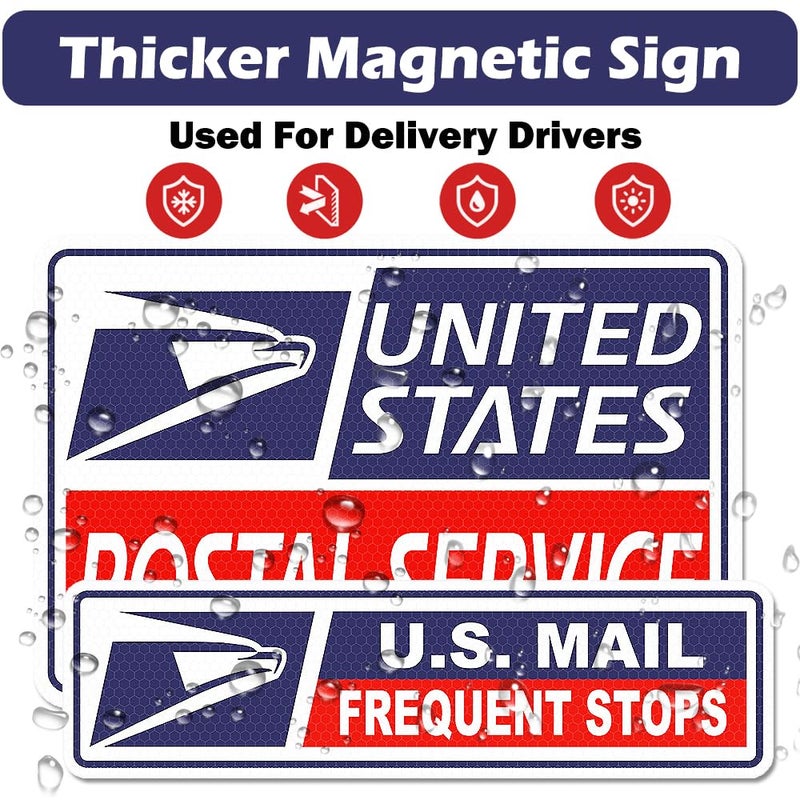 BENEKIY 4 Pack Reflective Rural Mail Delivery Magnets, Professional U.S. Driver Magnetic Signs, Rural Delivery Carrier Magnets Decal Waterproof Magnetic Bumper Stickers - 30 Mil Thicknesses - Image 2