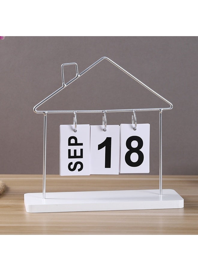 1pcs Nordic Minimalist And Creative Wooden Calendar Ornament ，Creative Small House Shape Desk Calendar Office Desktop Decoration Ornament - Image 4