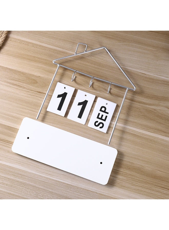 1pcs Nordic Minimalist And Creative Wooden Calendar Ornament ，Creative Small House Shape Desk Calendar Office Desktop Decoration Ornament - Image 3