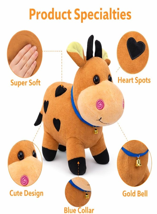 Aruvia Cute Cow Soft Toy Plush (27 cm) | Brown Stuffed Cow Animal Plush | Super Soft Cuddle Toy for Kids & Babies | Gift for Boys Girls | Nursery Bedroom Décor - Image 3