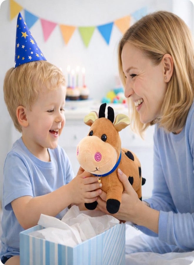 Aruvia Cute Cow Soft Toy Plush (27 cm) | Brown Stuffed Cow Animal Plush | Super Soft Cuddle Toy for Kids & Babies | Gift for Boys Girls | Nursery Bedroom Décor - Image 5