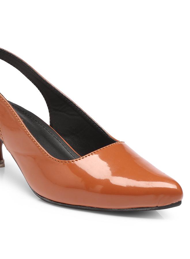 GNIST GNIST Plain Pointed Toe Kitten Heel Slingback Shoes  - Image 3