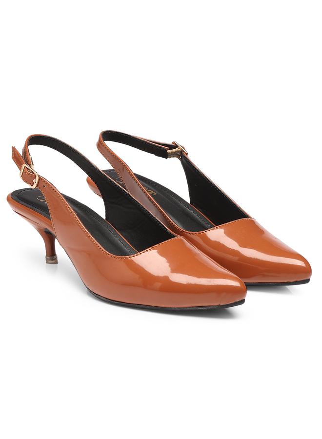 GNIST GNIST Plain Pointed Toe Kitten Heel Slingback Shoes  - Image 4