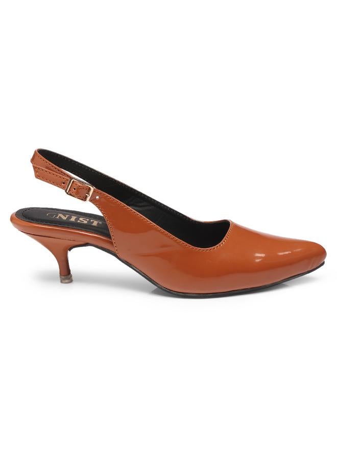 GNIST GNIST Plain Pointed Toe Kitten Heel Slingback Shoes  - Image 5