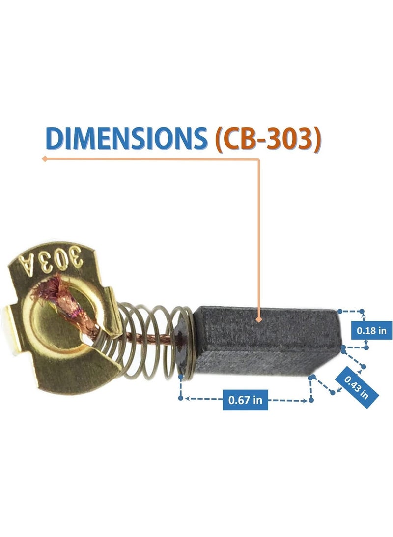 قطعتان من فرشاة الكربون البديلة الموثوقة CB303 - Image 2