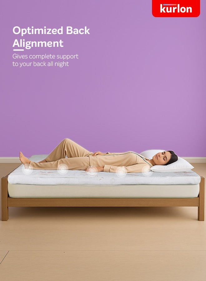 Kurlon غطاء مرتبة كيرلون | فوم ميموري | قماش مضاد للانزلاق مع خيوط باردة | حجم كينغ (200L X 180W X 5H سم) - Image 5