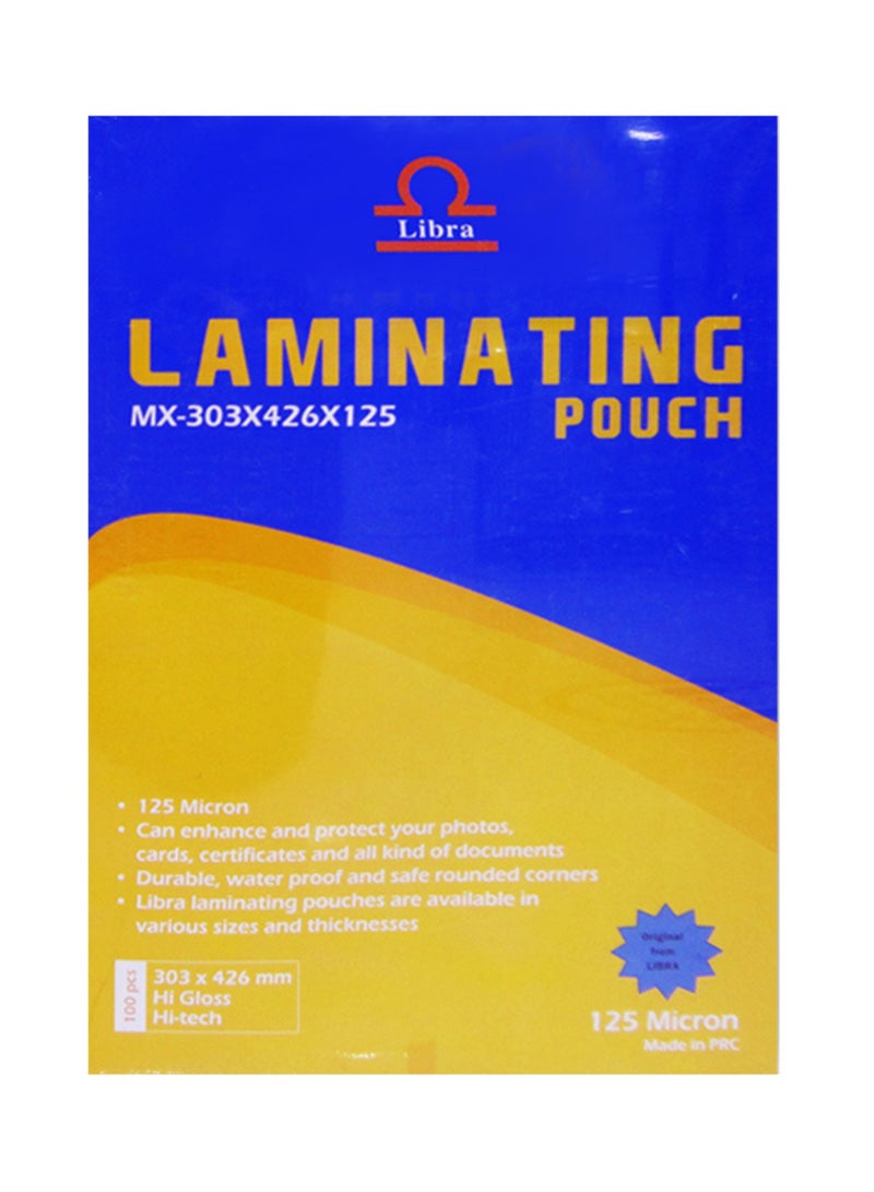 Libra Laminating Pouch Film Set Clear 100-Piece A4 - Image 1