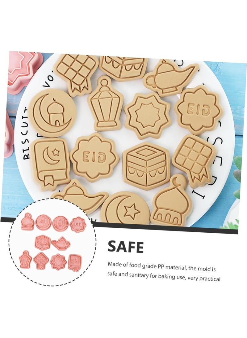ChicAbode 10pcs Biscuit Mold, Eid Mubarak Cookie Cutter Ramadan Cookie Stamp Star Lantern Moon Molds Muslim Cookie Stamp Eid Mubarak Cookie Molds Eid Cookie Stamps 10 Piece Set Small Pp 3d - Image 3