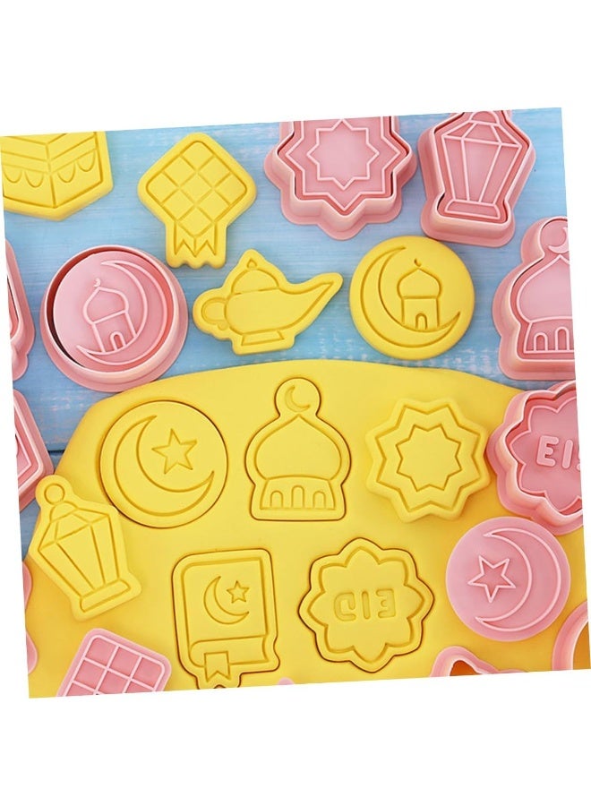 ChicAbode 10pcs Biscuit Mold, Eid Mubarak Cookie Cutter Ramadan Cookie Stamp Star Lantern Moon Molds Muslim Cookie Stamp Eid Mubarak Cookie Molds Eid Cookie Stamps 10 Piece Set Small Pp 3d - Image 2