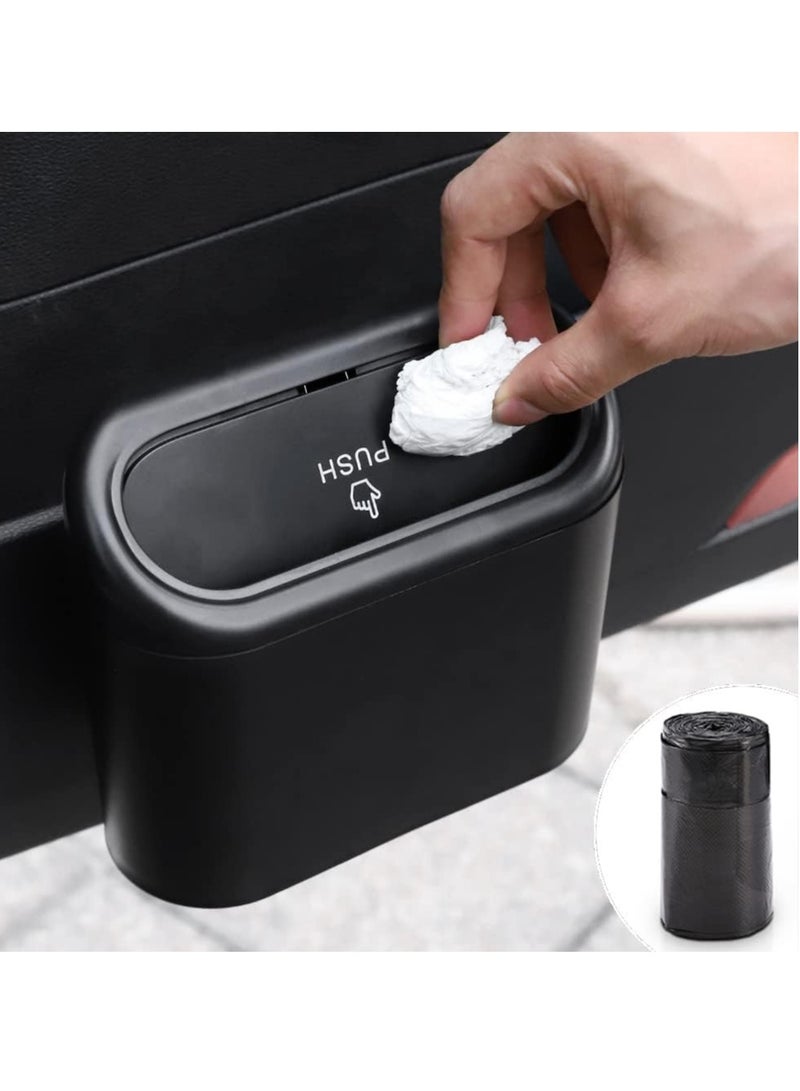 Accmor Car Trash Can with Lid, Mini Auto Dustbin Garbage Organizer with 30 Pcs Plastic Trash Bag, Automotive Garbage Container Bin for Vehicle, Home, Office - Image 1