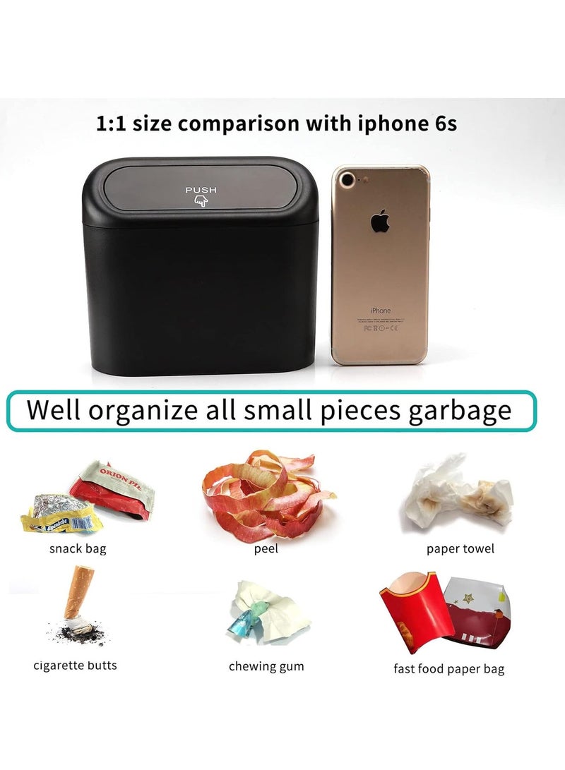 Accmor Car Trash Can with Lid, Mini Auto Dustbin Garbage Organizer with 30 Pcs Plastic Trash Bag, Automotive Garbage Container Bin for Vehicle, Home, Office - Image 5