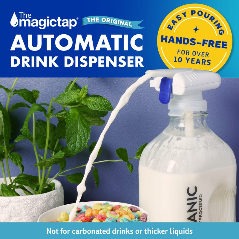 The Magic Tap Automatic Drink Dispenser - Hands-Free Beverage Dispenser for Fridge - Perfect for Milk, Juice - Gifts for Women & Men - 3 Pack, White - Image 2