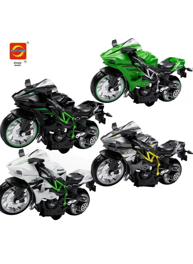 Hot Sale Alloy Motorcycle Model Locomotive Ornaments Locomotive Boys Gifts CE Cake Ornaments EN71-Color:H7788-1 Black Pull-back (english Window Box Packaging)  - Image 2