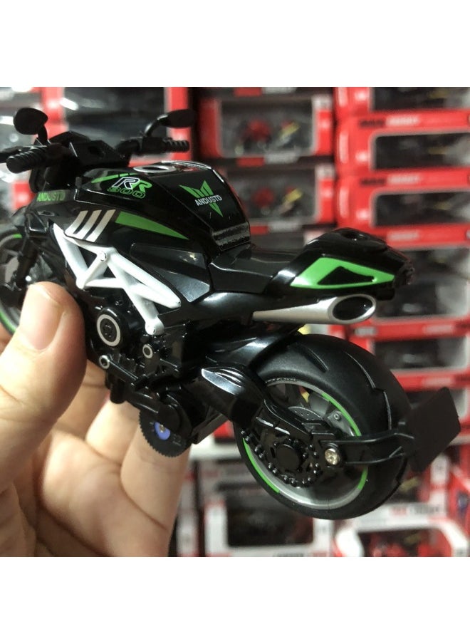 Hot Sale Alloy Motorcycle Model Locomotive Ornaments Locomotive Boys Gifts CE Cake Ornaments EN71-Color:H7788-1 Black Pull-back (english Window Box Packaging)  - Image 5