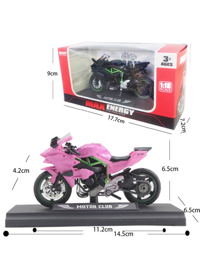 Hot Sale Alloy Motorcycle Model Locomotive Ornaments Locomotive Boys Gifts CE Cake Ornaments EN71-Color:H7788-1 Black Pull-back (english Window Box Packaging)  - Image 4