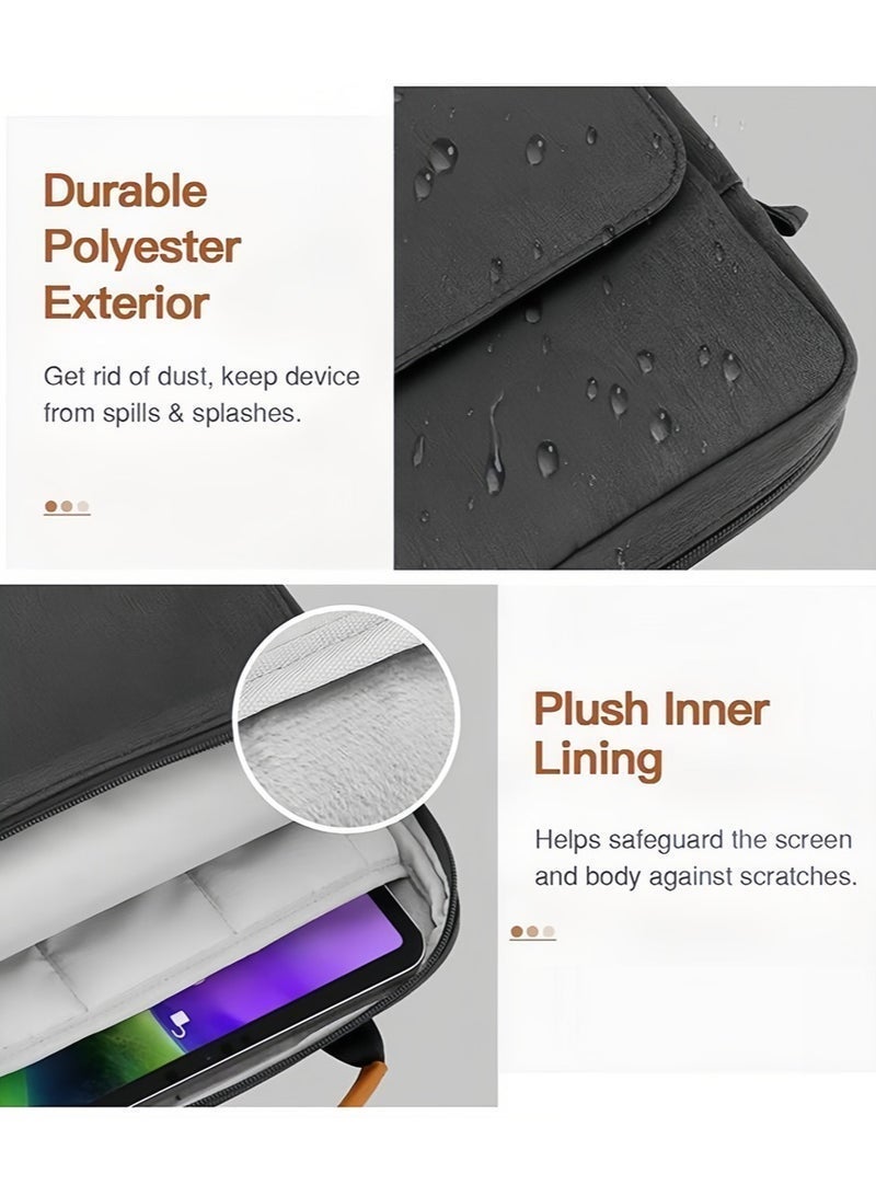 Nadrab 13-14.1 Inch Laptop Sleeve Bag, Internal 33x24.2x5cm, Fits MacBook Air 13.6" M5 2026 / MacBook Pro 14.2" M5 2026, iPad Pro 13" M5, Huawei MatePad Pro 13.2", Shockproof Carrying Case with Handle & Strap，black - Image 5