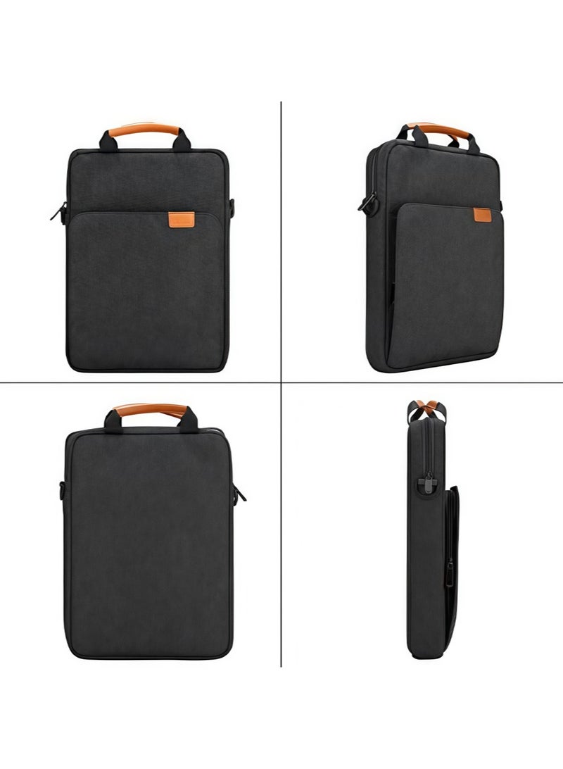 Nadrab 13-14.1 Inch Laptop Sleeve Bag, Internal 33x24.2x5cm, Fits MacBook Air 13.6" M5 2026 / MacBook Pro 14.2" M5 2026, iPad Pro 13" M5, Huawei MatePad Pro 13.2", Shockproof Carrying Case with Handle & Strap，black - Image 4