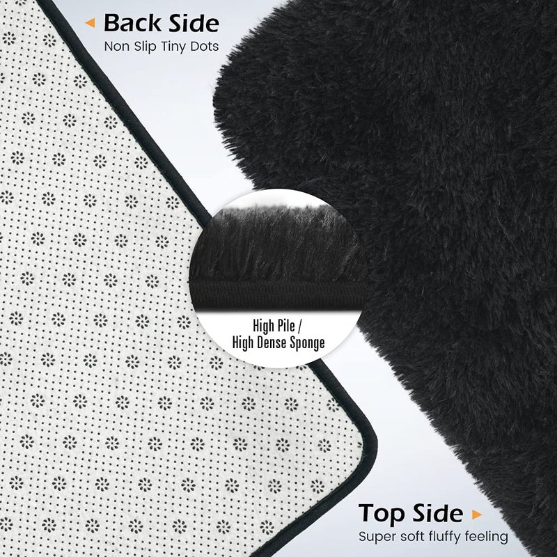 Amearea Premium Soft Fluffy Area Prug Modern Shag Carpet 3 × 5 أقدام سجاد أشعث غامض لغرفة النوم غرفة المعيشة في سن المراهقة ديكور مريح السجاد الفرو الداخلي - Image 2