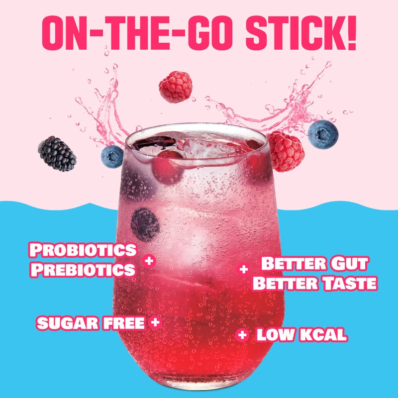 TEAZEN Berry Kombucha Tea, Hydration Drink Mix, Sugar Free, Live Probiotics & Prebiotics, 10 Sticks, 1.76oz - Image 3