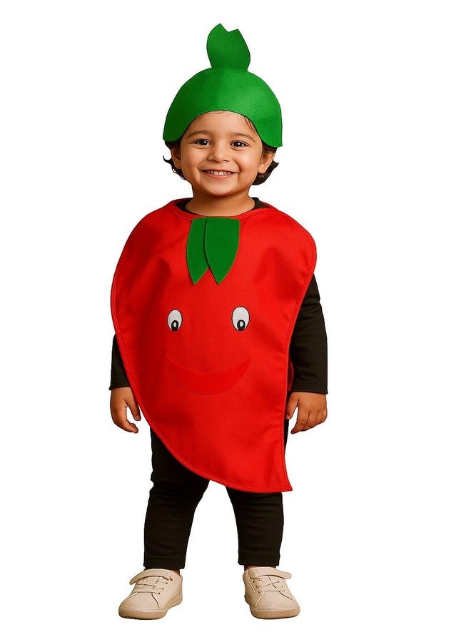QuickBazaar Fruits & Vegetable Cutout Costume for Kids/Apple, Mango, Banana, Carrot, Brinjal, Tomato, Watermelon & More/Perfect for Fancy Dress Costume & Stage Shows (Red Chilli Cutout, 3-4 Y) - Image 1
