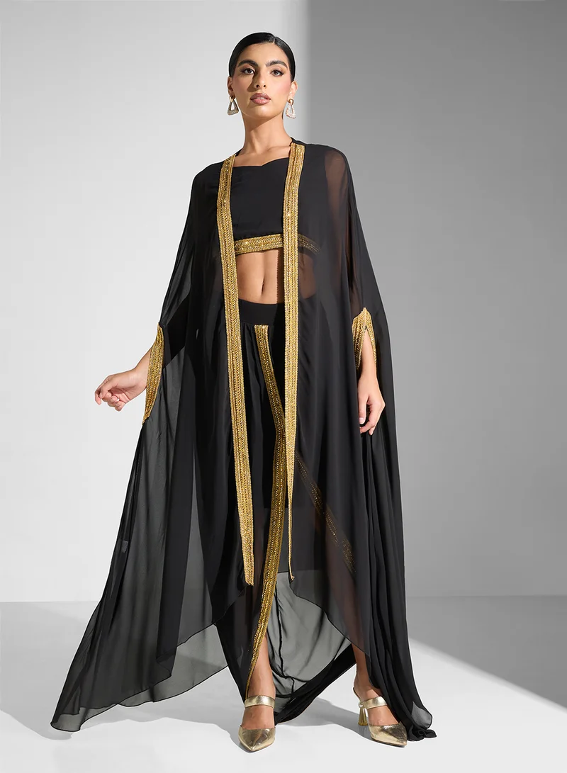 Golden Apple 3PCS Set Long Sleeves Skirts & Top