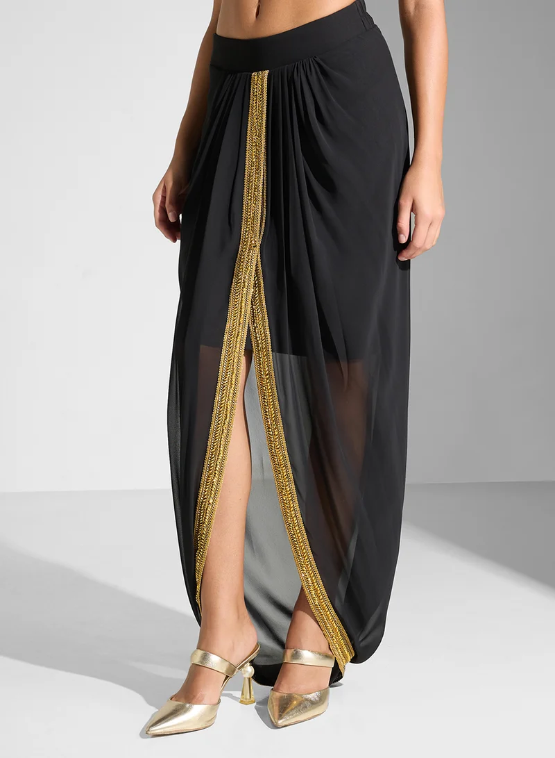 Golden Apple 3PCS Set Long Sleeves Skirts & Top