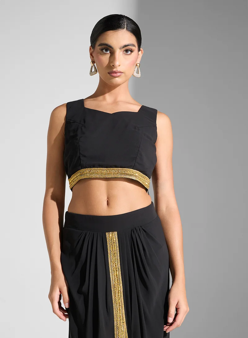 Golden Apple 3PCS Set Long Sleeves Skirts & Top
