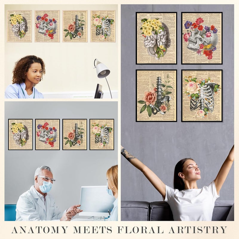 Insire Anatomy Art, Anatomy Wall Art, Medical Art Wall Decor, Human Anatomy Decor, Anatomy Pictures Wall Decor, Anatomy Posters Aesthetic, Skull Pictures - Unframed (8x10”) - Image 3