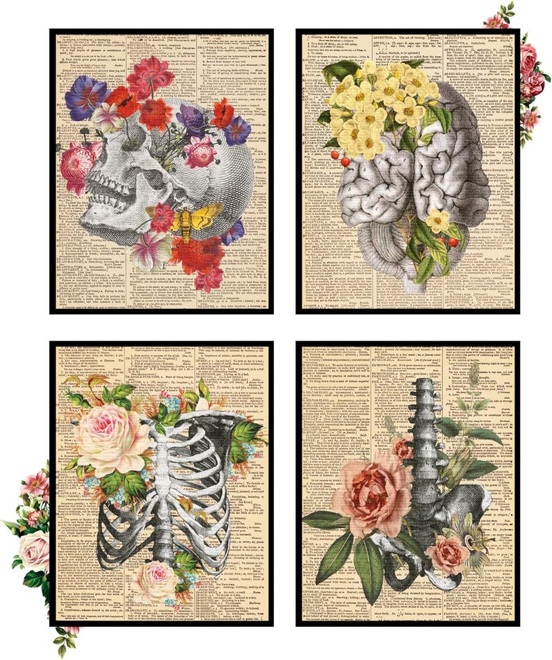 Insire Anatomy Art, Anatomy Wall Art, Medical Art Wall Decor, Human Anatomy Decor, Anatomy Pictures Wall Decor, Anatomy Posters Aesthetic, Skull Pictures - Unframed (8x10”) - Image 1