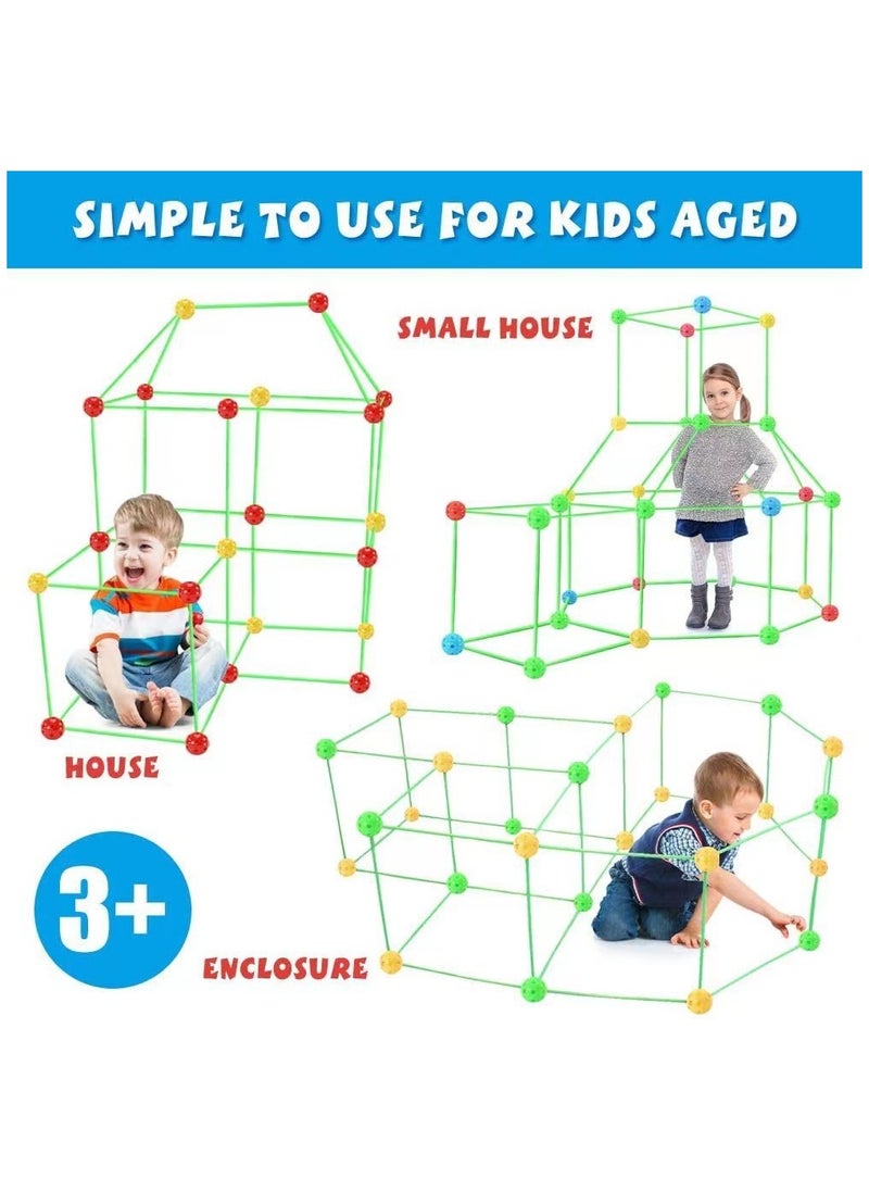Fort Building Kit for Kids, 87Pcs Creative STEM Building Toys, Educational Learning Toy Gift for 3 4 5 6 7 8 9+ Years Old Boys and Girls, Ultimate Creative Set for Castles, Play Tent Indoor Outdoor  - Image 2