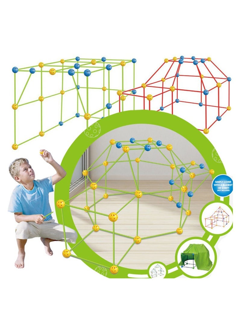 Fort Building Kit for Kids, 87Pcs Creative STEM Building Toys, Educational Learning Toy Gift for 3 4 5 6 7 8 9+ Years Old Boys and Girls, Ultimate Creative Set for Castles, Play Tent Indoor Outdoor  - Image 3