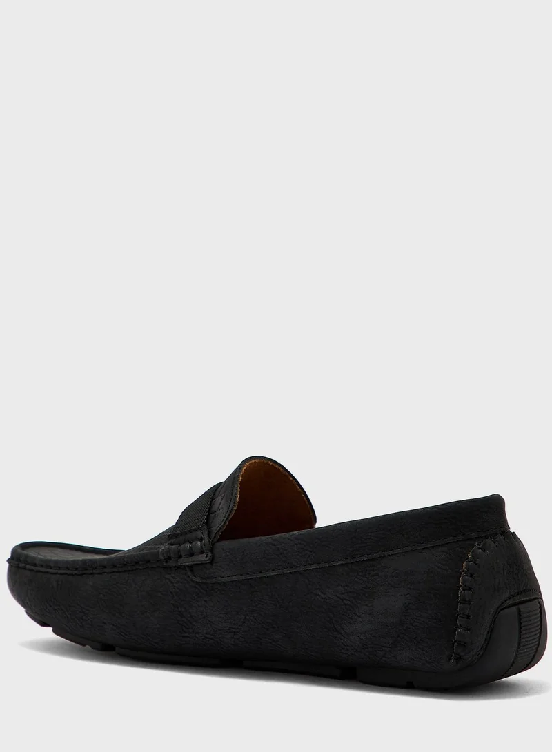 Robert Wood Casual Webbing Detail Loafers